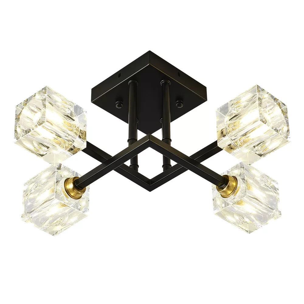 MSRP 78.99 4-Light Modern Crystal Ceiling Light - Brand New